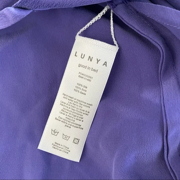 Lunya Washable Silk Robe Purple - Picture 3 of 5